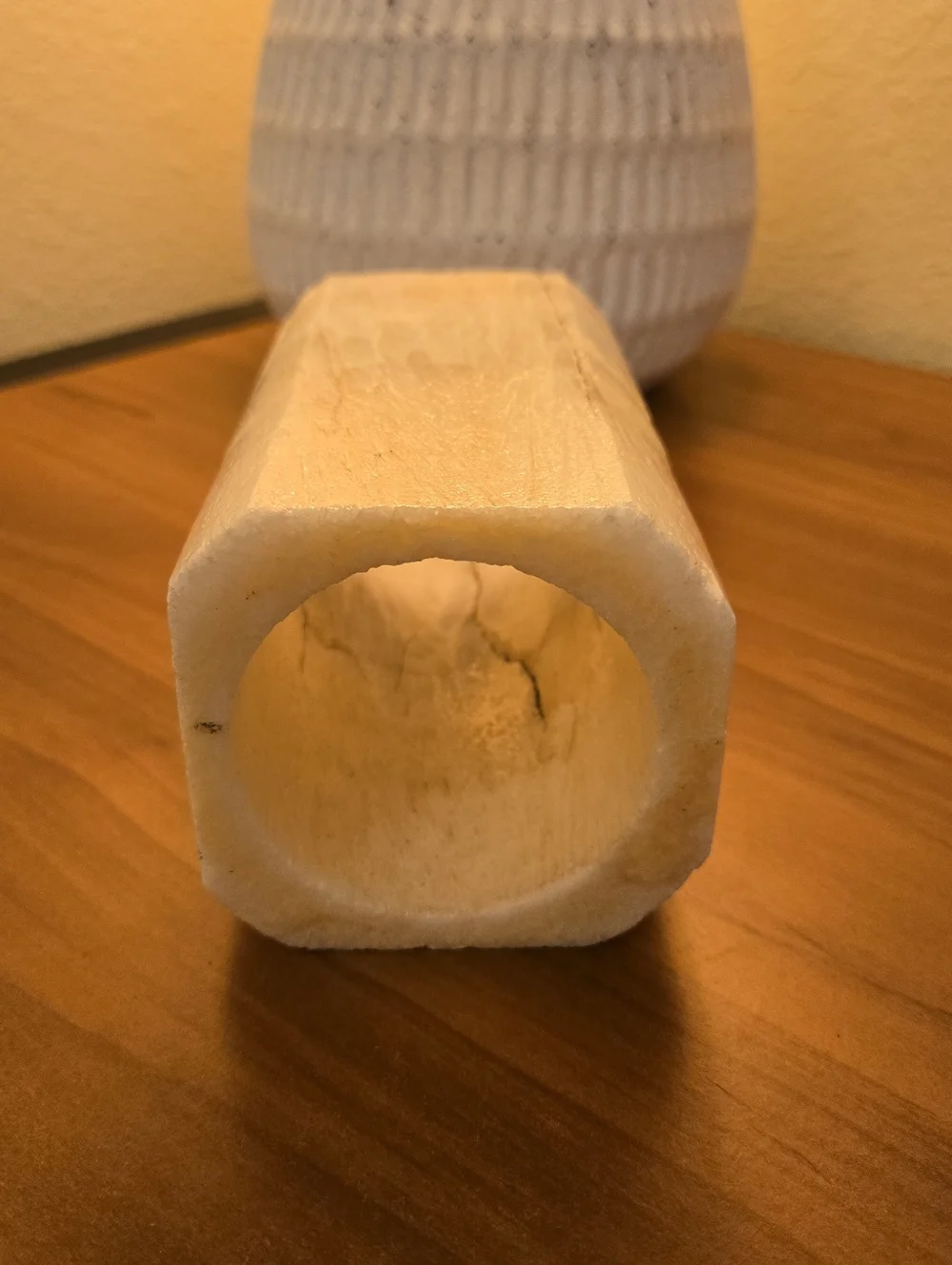 Natural White Like Alabaster Decorative Candle Holder Decor - Picture 4 of 10